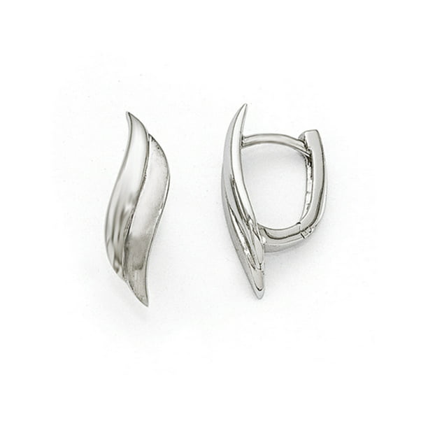 Small Square Polished Hinged Earrings Silvertone 